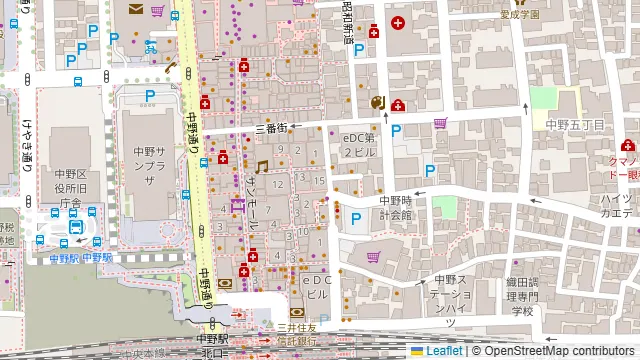 海鮮居酒屋 えん屋 東京中野店の周辺地図