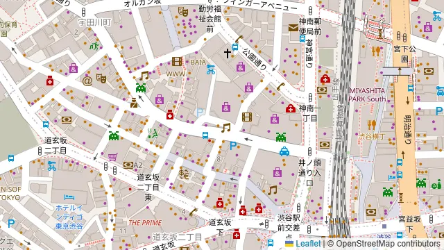 Darts UP 渋谷駅前の周辺地図