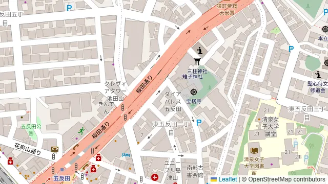 レンタルサロン五反田バリスタイルの周辺地図