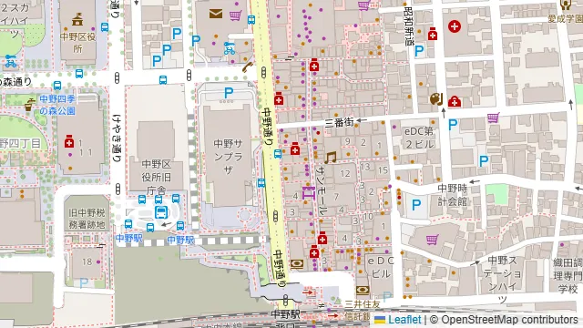 Darts UP 中野店の周辺地図