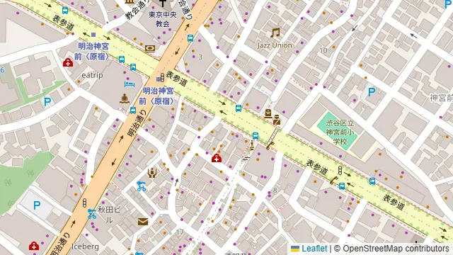 個室カフェ×肉バル Chill(チル)原宿・表参道店の周辺地図
