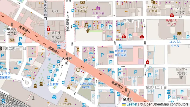 フルーツ会議室大分駅前の周辺地図