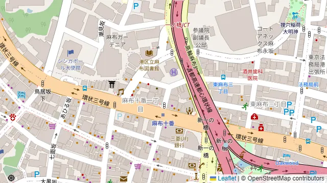麻布の羊の周辺地図