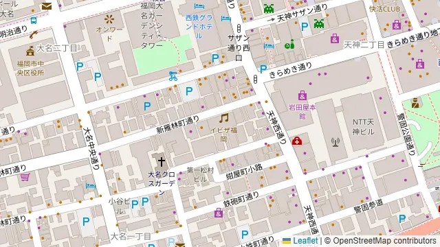 BeeRUSH 大名店の周辺地図