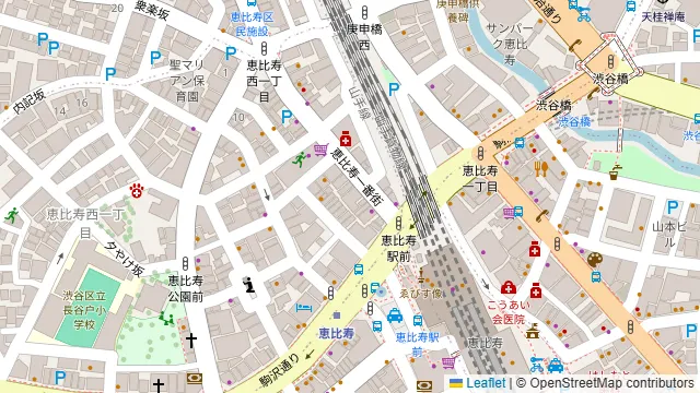 くつろぎの和食個室居酒屋 響き HIBIKI 恵比寿本店の周辺地図