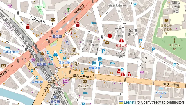 個室×肉Dining 五反田屋 五反田店の周辺地図