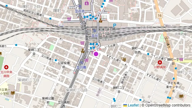 B-GARAGE 立川南口駅前店の周辺地図
