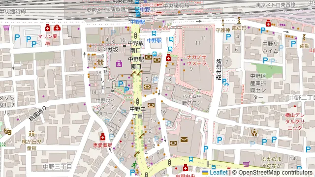 酒蔵 駒忠 中野店の周辺地図