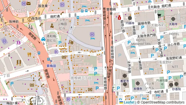 イタリアン クラシコ 梅田お初天神店の周辺地図