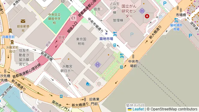 レストラン アラスカ 築地店の周辺地図