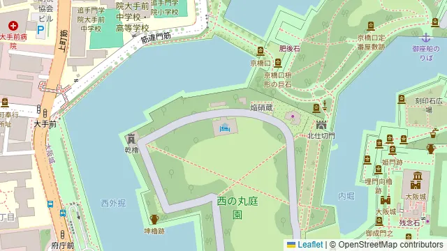 大阪城西の丸庭園 大阪迎賓館の周辺地図