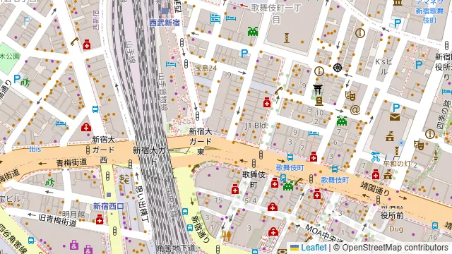 Beer Pong Bar GROVE Shinjukuの周辺地図