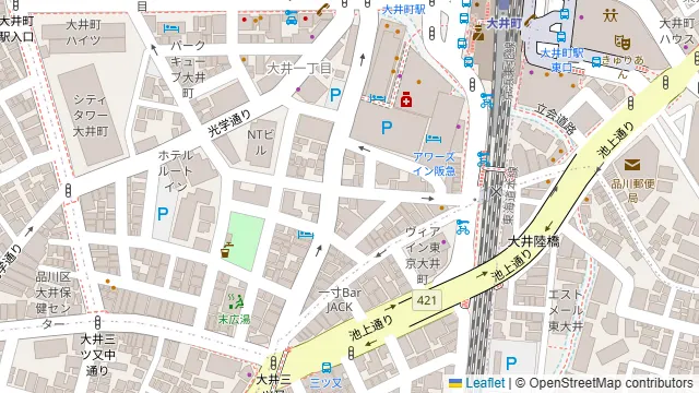 夜のべジストロ 大井町の周辺地図