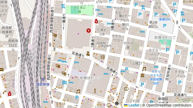 ツバキハウス 新宿店の周辺地図
