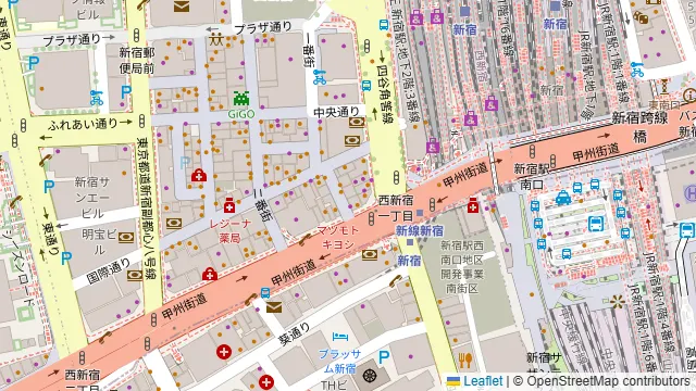 一兆新宿本店の周辺地図