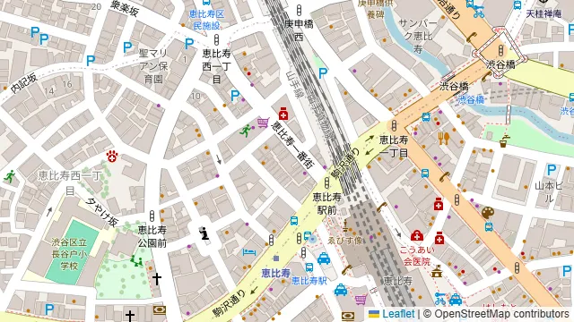 くつろぎの和食個室居酒屋 響き HIBIKI 恵比寿本店の周辺地図