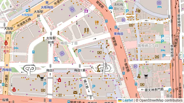 メモリア大阪梅田店の周辺地図