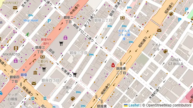 ウィズスクエア銀座店の周辺地図