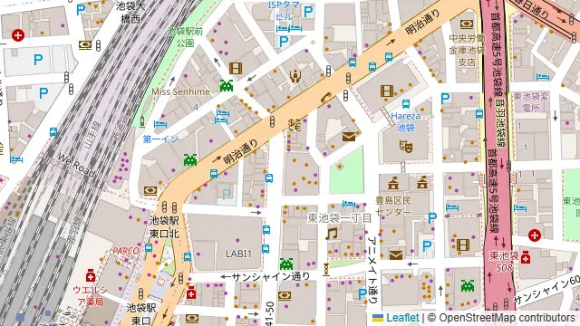 貸切パーティースペース RAS(ラス) 池袋西口 ロマンス通り店の周辺地図