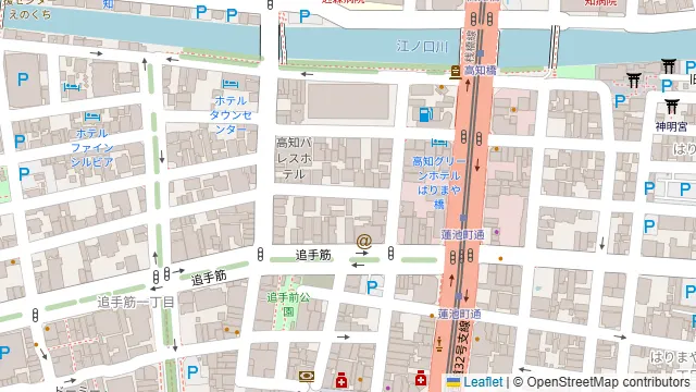 酒菜 浪漫亭 高知本店の周辺地図