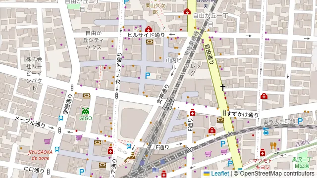 モンスーンカフェ 自由が丘の周辺地図