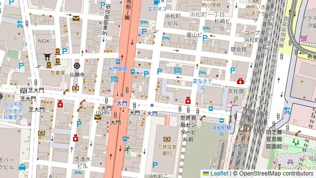 炭火焼鳥専門 個室居酒屋 久保田 大門店の周辺地図