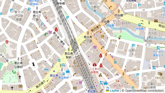 恵比寿でですけの周辺地図